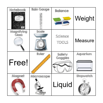 Science Tools Bingo Card