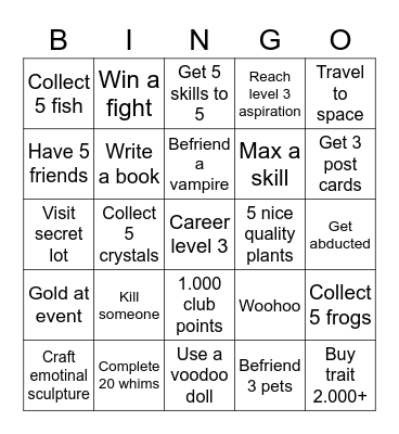 Camanna Bingo Card
