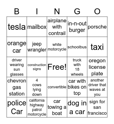 Bingo for Grady Bingo Card