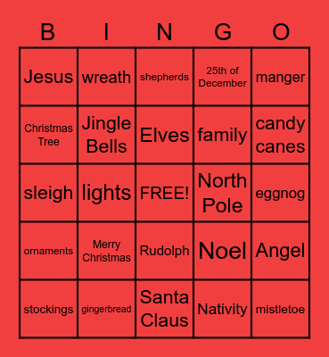Christmas Bingo Card
