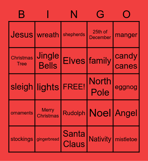Christmas Bingo Card