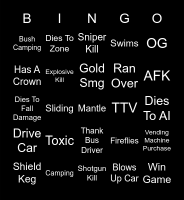 Fortnite Chapter 3 Bingo Card