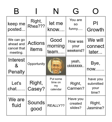 Charlie- isms Bingo Card