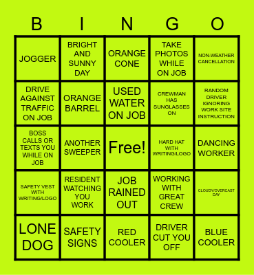 ON THE CLOCK SWEEPING BINGO Card