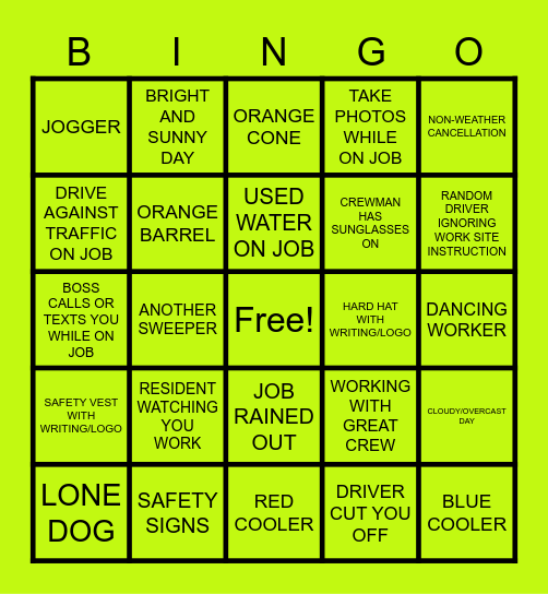 ON THE CLOCK SWEEPING BINGO Card