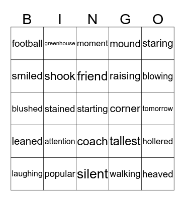 Lesson 4 (Pink Book) Bingo Card