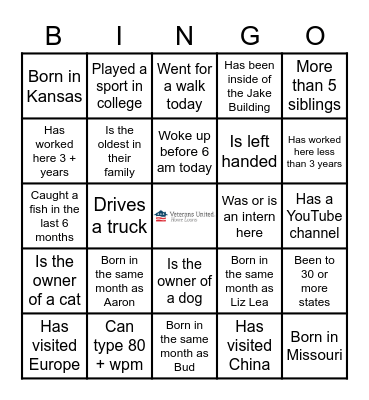 Customer Bingo Card