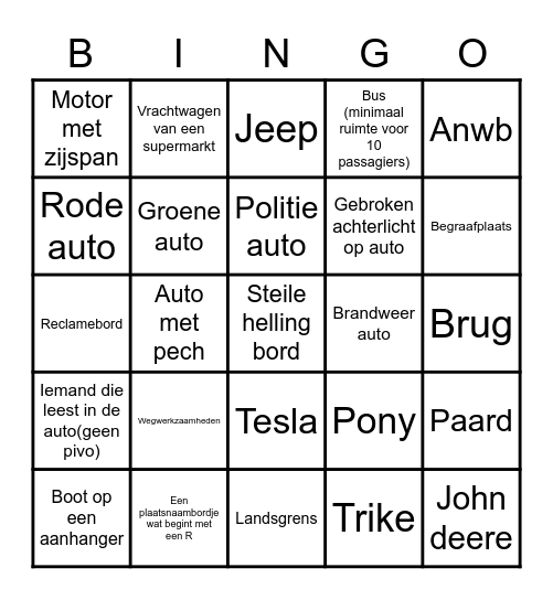 Pivo auto-bingo Card