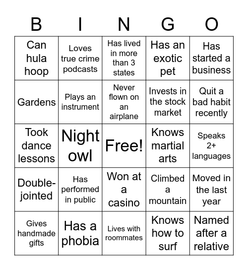 Tiger Team Board 2 Bingo Card