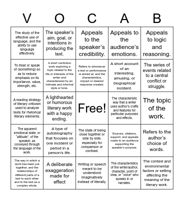 September: IBDP Rhetoric Bingo Card