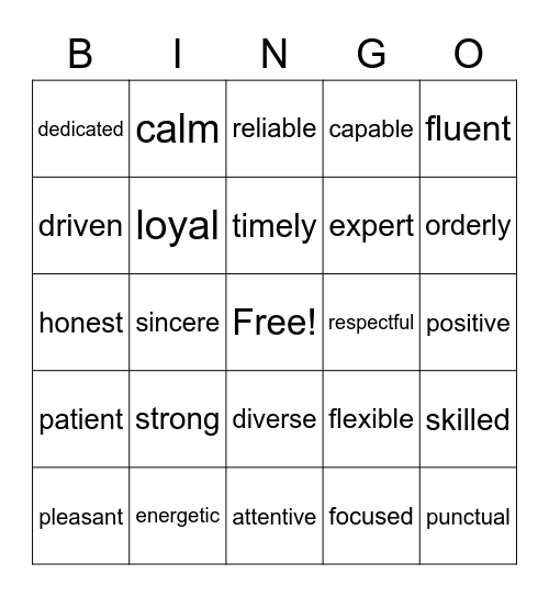 adjective-bingo-card