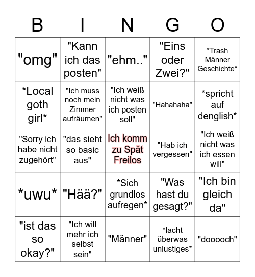 Rebecca Bingo Card