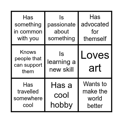 Find someone who... Bingo Card