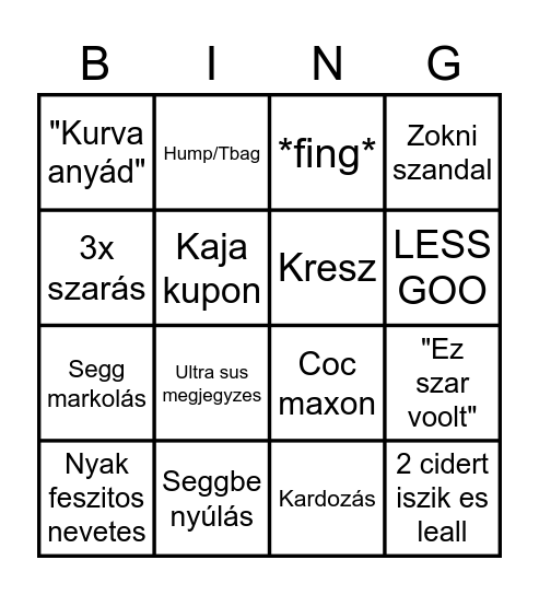 doryan bingo Card