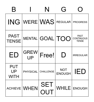 Level 3 Chapter 5 PCT Bingo Card