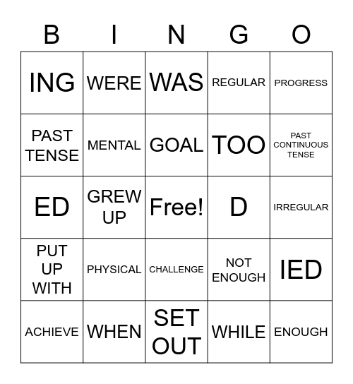 Level 3 Chapter 5 PCT Bingo Card