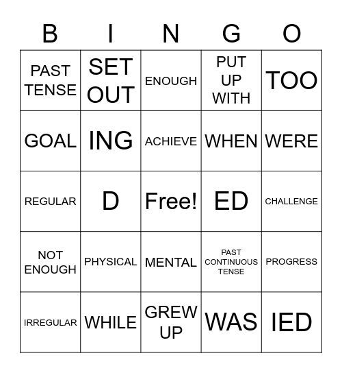 Level 3 Chapter 5 Bingo PCT Bingo Card