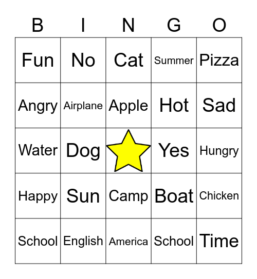 Summer Bingo! Bingo Card