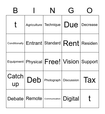 Bingo Card