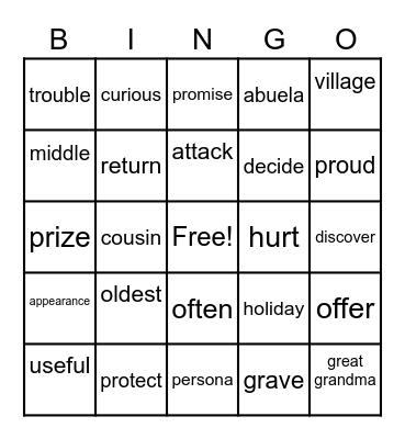 Disney Bingo Card