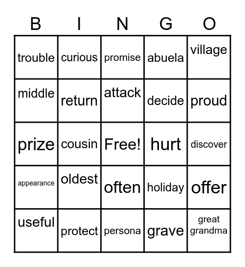 Disney Bingo Card