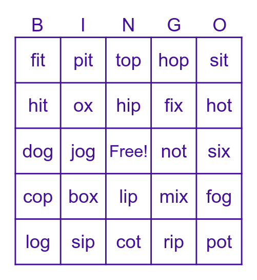 KEY Bingo (Unit 5 & 6) Bingo Card