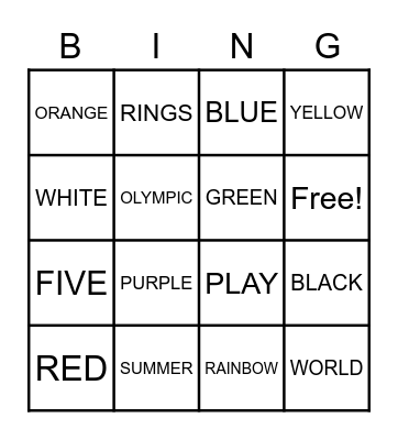 SANGCHEON OLYMPICS Bingo Card