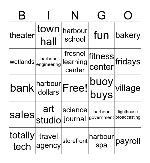 Village Bingo Card