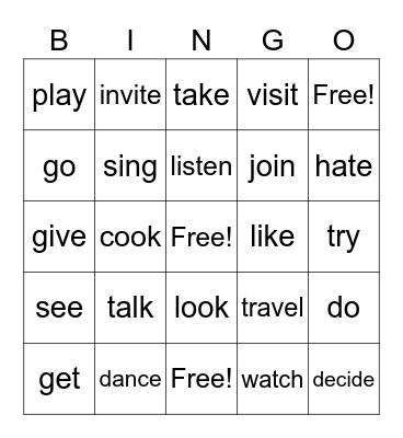 Bingo 4 RE Bingo Card