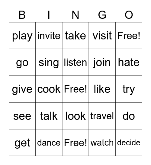 Bingo 4 RE Bingo Card