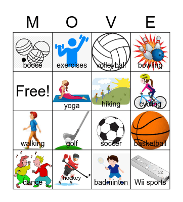 Sports BINGO Card