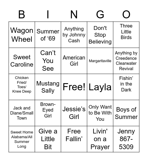 L Street Tavern Bingo Card