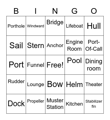Cruise Week 2022 Bingo Card