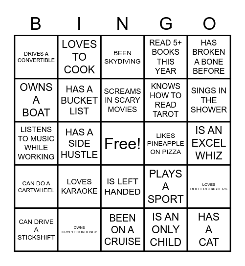 HUDDLE BINGO Card