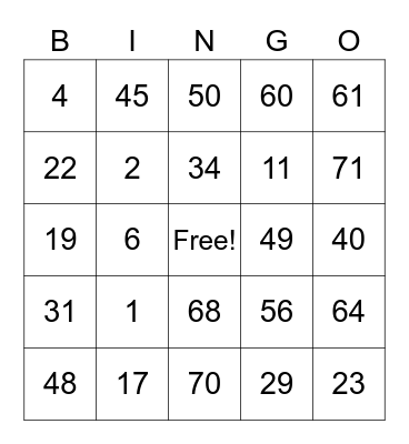 WBR Library Bingo Card