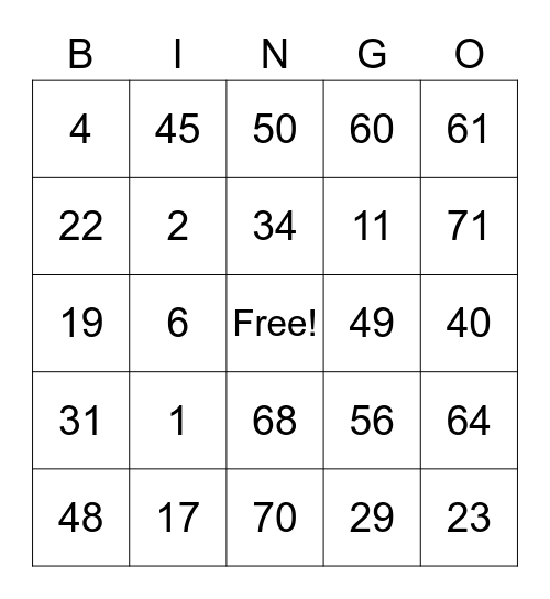 WBR Library Bingo Card