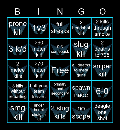 SnD Bingo Card