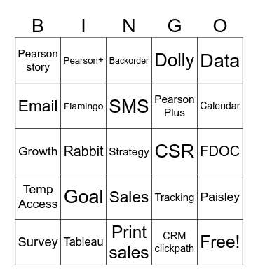 P!NGO Bingo Card