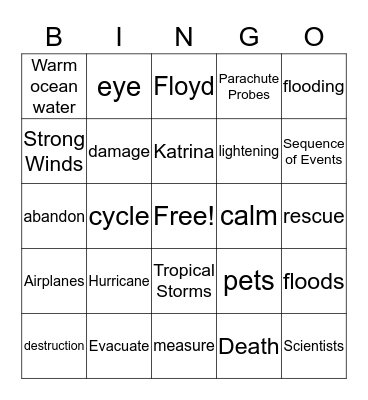 R-Book Work Shop 2 "When Disaster Strikes" Bingo Card