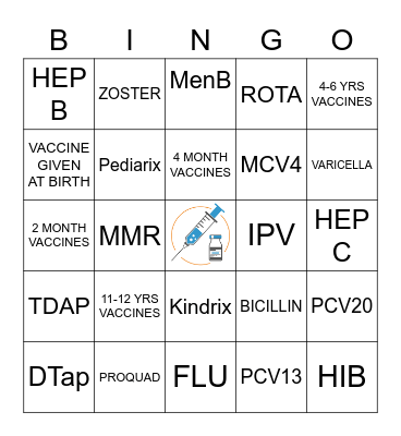 SAC FAMILY MED BINGO Card