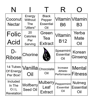 Bingo Young Living Style Bingo Card
