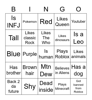 Special's Bingo Card