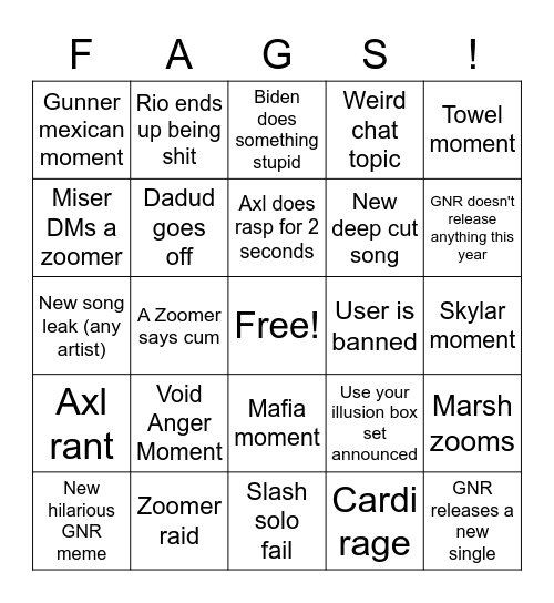 War Room Bingo 2022 Bingo Card