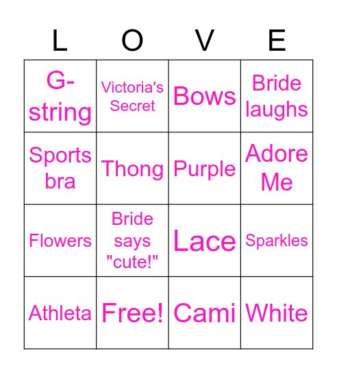 Anne's Bachelorette Bingo! Bingo Card