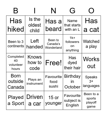 Ripple Effect Bingo Card