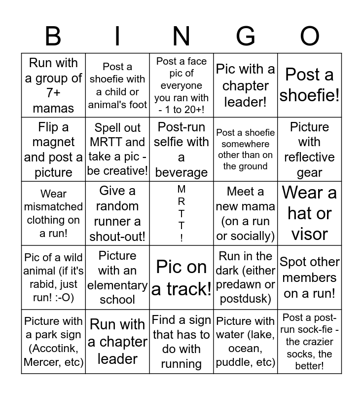 Springfield MRTT Bingo! Bingo Card
