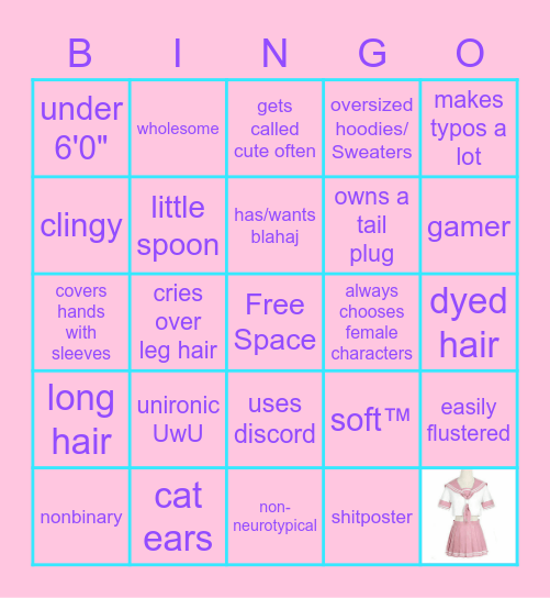 FEMBOY Bingo Card
