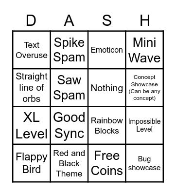 GD Recent Level Bingo Card