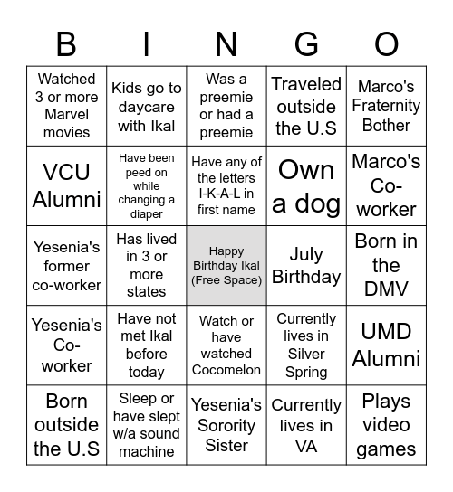 Bingo Card