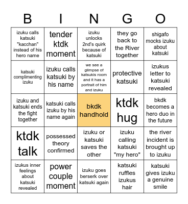 Katsudeku Bingo Card